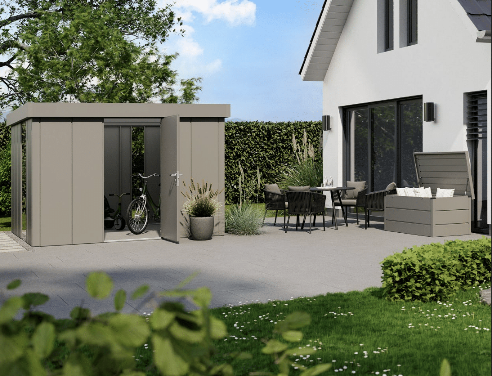 Almtor Sektionaltor in Weiß